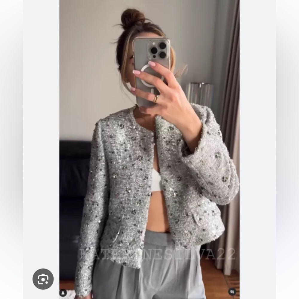 Zara sequin jacket zw collection